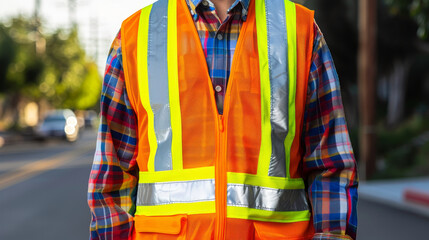 Wear this safety vest to stay visible and protected from accidents. It has reflective stripes and a zipper for easy wear. Perfect for security guards, traffic controllers, and construction workers.
