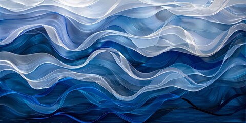 Fototapeta premium A blue and white wave with a white line in the middle generated by AI