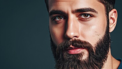 World Beard Day, a brutal man, a guy with a stylish beard. The bearded man