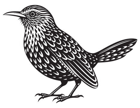 recommend clip art: illustration of a bird wren silhouette vector