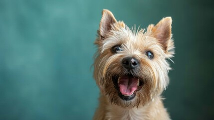Joyful White Terrier, Westie. Isolated against a vibrant blue background. Canine. Dog. Pet.