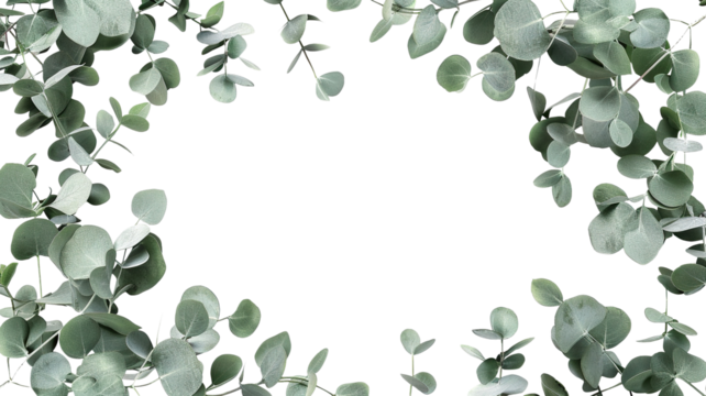 Fresh eucalyptus frame cut out - Powered by Adobe