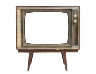 Retro wooden TV box cut out with frame screen cut out