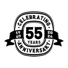 55th Anniversary Celebration Logo Design Template. 55th Anniversary Vector and Illustration.
