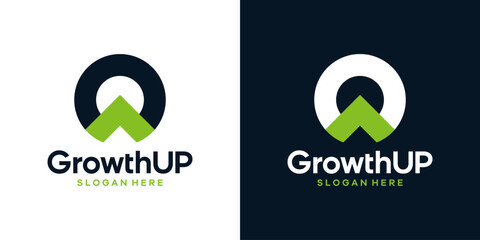 Modern growth logo design. Abstract arrow shapes graphic vector. Symbol, icon, creative.
