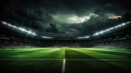 A Dramatic Night Football Stadium
