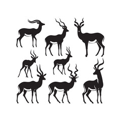 Unique antelope silhouette for art and design - mammal silhouette
