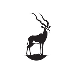 Artistic antelope silhouette for various designs - wildlife silhouette - antelope illustration - minimalistic antelope vector
