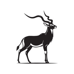 Simplified antelope silhouette for digital art - mammal silhouette
