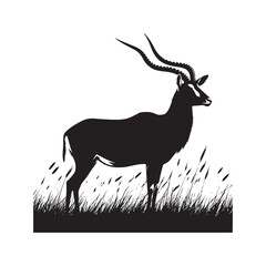 Detailed antelope silhouette for art and design - mammal silhouette
