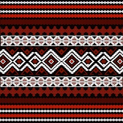 Arabian  ethnic tribal fabric patterns featuring intricate ikat work in striking red and white tones. designs provide  ethnic beauty and ethnic insights into the traditional art of weaving real fabric