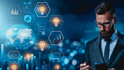 business symbol connectivity various aspects of technology and innovation, startup concepts.