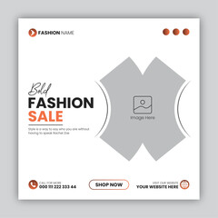Bold fashion sale social media post design template