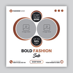 Bold fashion sale social media post design template