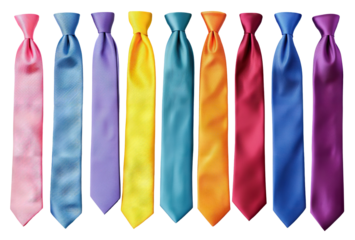 Set of colorful stylish neckties, cut out