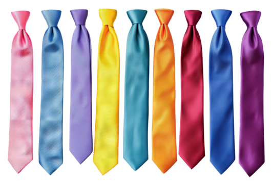 Set of colorful stylish neckties, cut out - Powered by Adobe