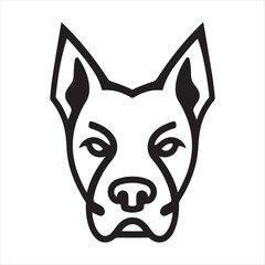 dog face single Line Icon Vector Design outline.
