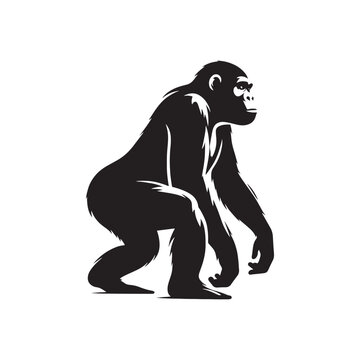 recommend clip art: Captivating ape silhouette for modern design - ape illustration - minimalist ape vector
                    