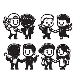 set of cartoon people