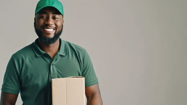 The delivery worker with package