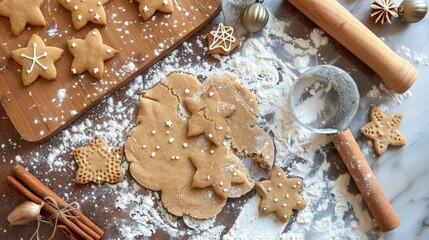 Fototapeta premium Dough for gingerbread cookies