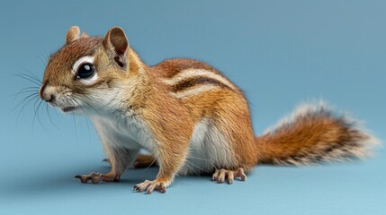 Cute Squirrel: a joyful Squirrel isolated against a vibrant blue background.