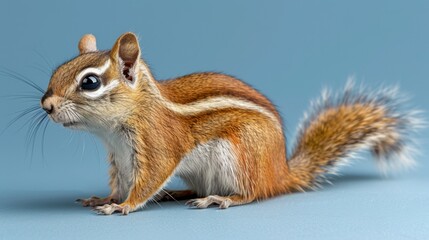 Cute Squirrel: a joyful Squirrel isolated against a vibrant blue background.