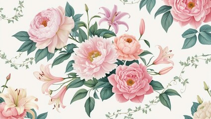 Elegant floral pattern illustration art.