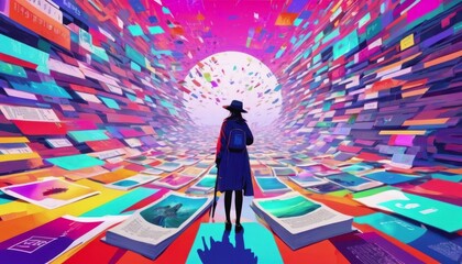 International Literacy Day. a girl is reading a book. a woman develops herself, a girl learns