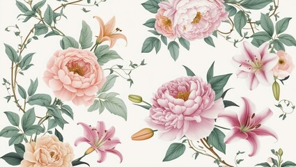 Elegant floral pattern illustration art.
