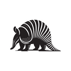 Clean Armadillo silhouette for any purpose - Armadillo black vector
