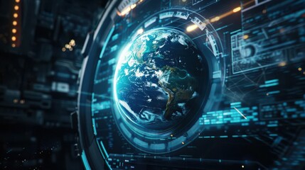 A unique holographic display of a globular earth