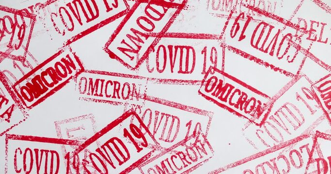 Red stamps of coronavirus infection and lockdown. Closed restricted area for entry and infectious quarantine concept