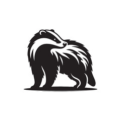 Elegant badger silhouette for versatile uses - badger illustration - minimalist badger vector
