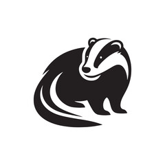 Clean badger silhouette for versatile projects - badger black vector
