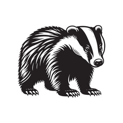 Captivating badger silhouette for art and design - badger illustration - minimalist badger vector
