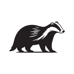 Contemporary badger silhouette for any project - badger black vector
