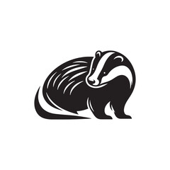 Minimalist badger silhouette for versatile use - badger black vector
