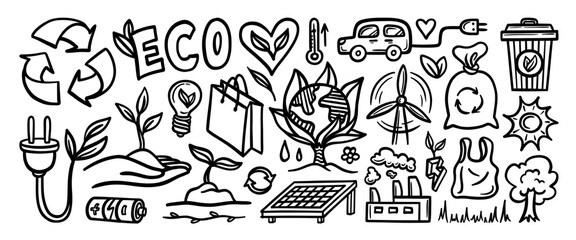 Hand drawn doodle vector set. Collection of cute hand drawn doodle.