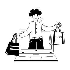 Premium outline mini illustration of e commerce 

