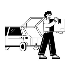 Check out linear mini illustration of unloading 

