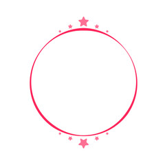 Pink Circle Frame With Stars