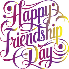 Obraz premium Art & Illustration of happy friendship day typography design