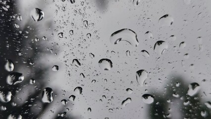 water drops on window glass