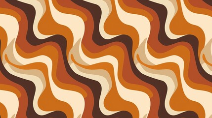 Orange and white abstract wavy pattern creating hypnotic optical illusion Psychedelic design background