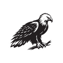 Unique bald eagle silhouette for various designs - bald eagle illustration - minimallest bald eagle vector
