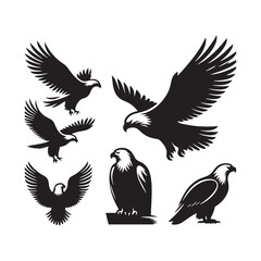 Modern bald eagle silhouette for versatile designs - bald eagle illustration - minimallest bald eagle vector
