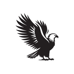 Elegant bald eagle silhouette for any design - bald eagle black vector
