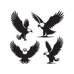 Versatile bald eagle silhouette for digital use - bald eagle illustration - minimallest bald eagle vector
