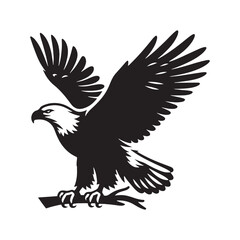 Unique bald eagle silhouette for art and design - bald eagle illustration - minimallest bald eagle vector
